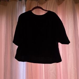 SHEIN Black Boxy Short Sleeve Cropped Tee 1XL